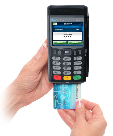 photo of a hotel chip & pin solution payment processing terminal